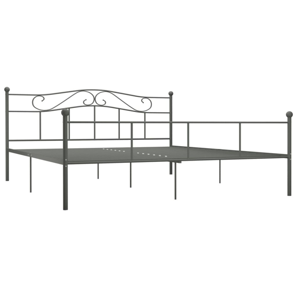 Estructura de cama de metal gris 180x200
