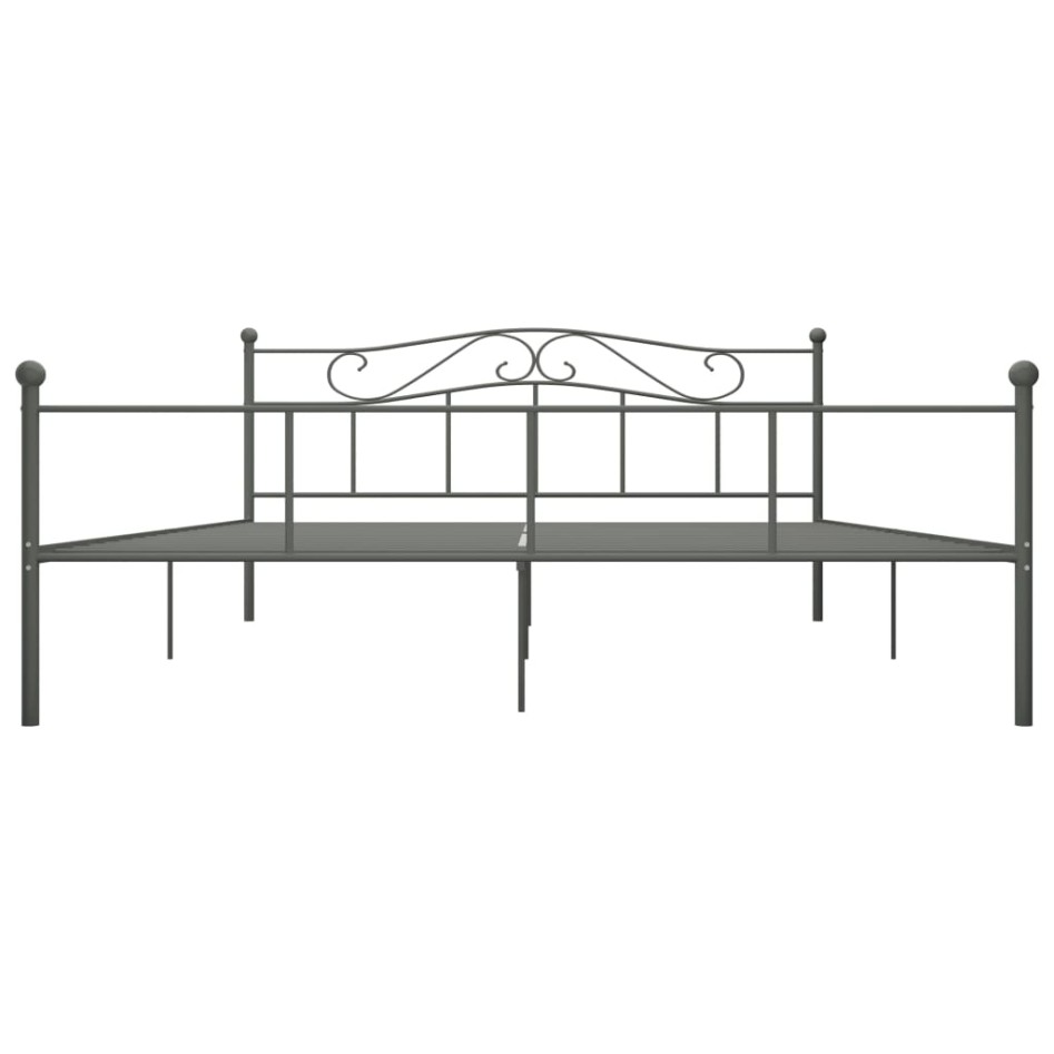 Estructura de cama de metal gris 180x200