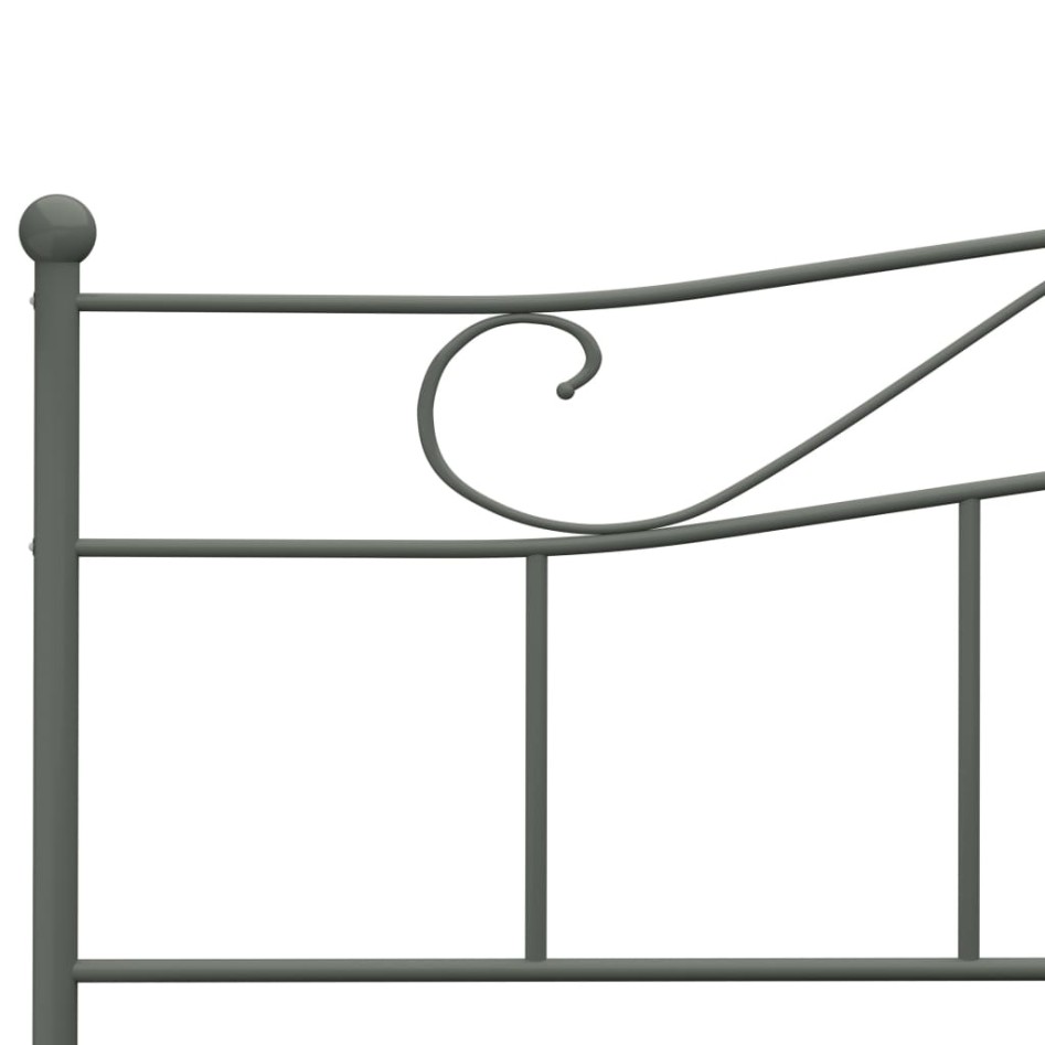 Estructura de cama de metal gris 180x200