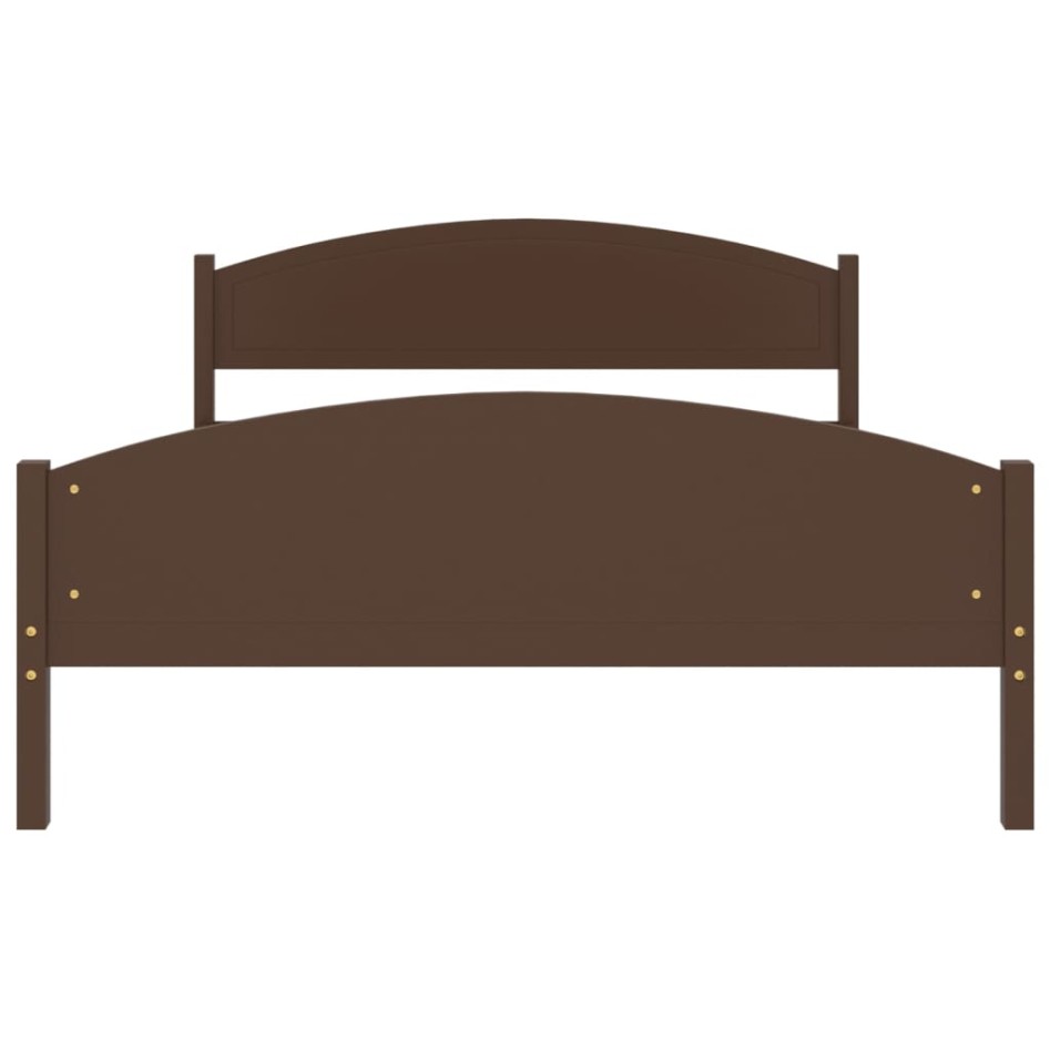 Estructura de cama madera maciza pino marrón oscuro 160x200