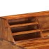 Escritorio de madera maciza de sheesham y acero 110x50x94