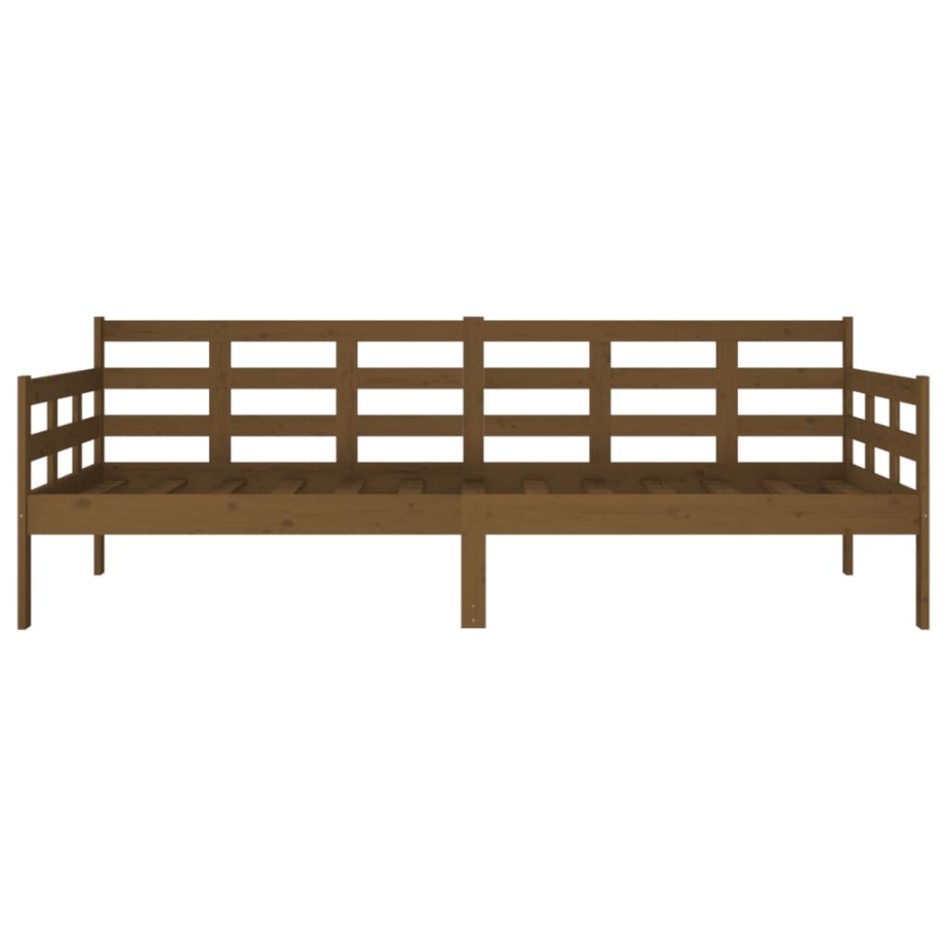 Sofá cama madera maciza de pino marrón miel 90x200