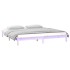 Estructura de cama con LED madera maciza gris 135x190