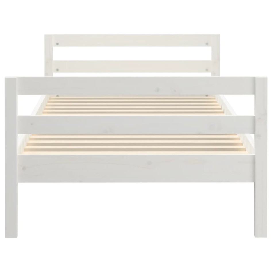 Estructura de cama madera maciza de pino blanco 90x190