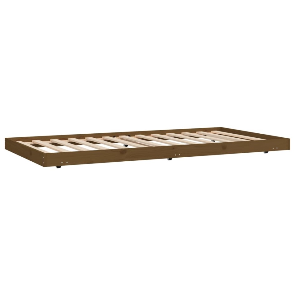 Estructura de cama madera maciza pino marrón miel 100x200