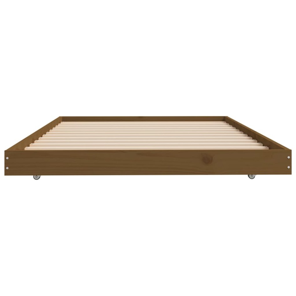Estructura de cama madera maciza pino marrón miel 100x200