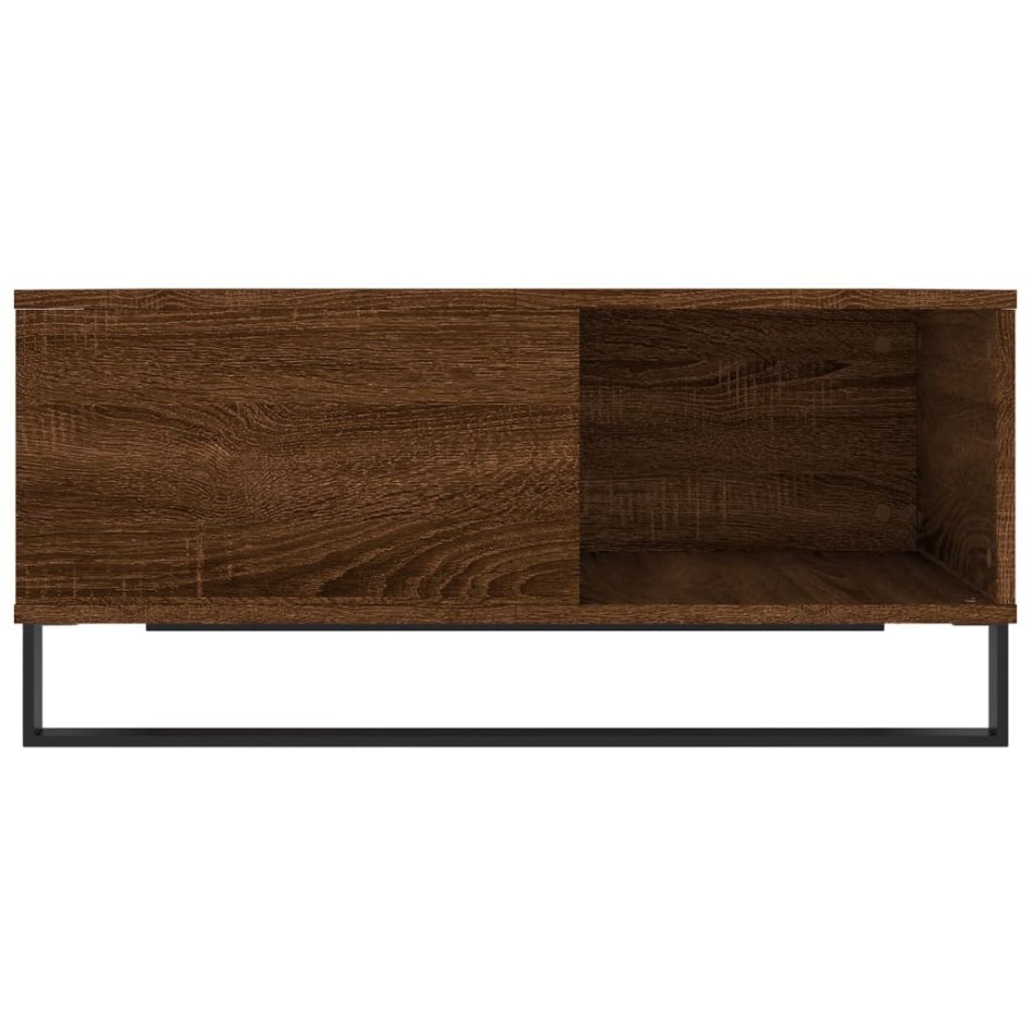 Mesa de centro madera contrachapada roble marrón 80x80x36,5