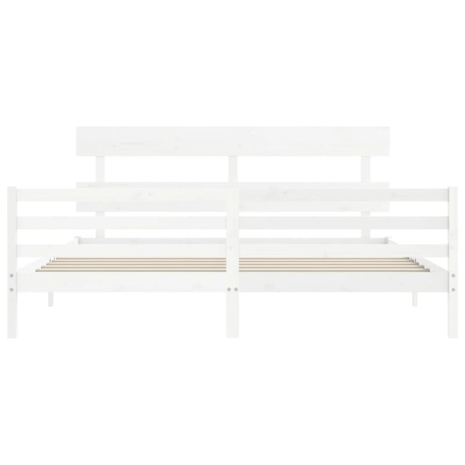 Estructura cama de matrimonio con cabecero madera maciza