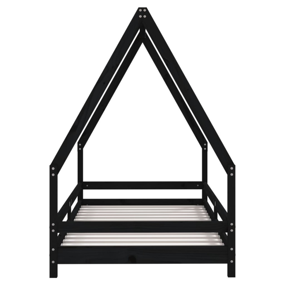 Estructura de cama para niños madera de pino negro 90x190