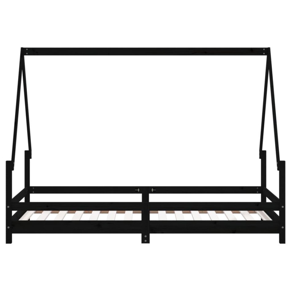 Estructura de cama para niños madera de pino negro 90x190