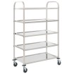 Carrito de cocina de 5 alturas 107x55x147 cm acero inoxidable