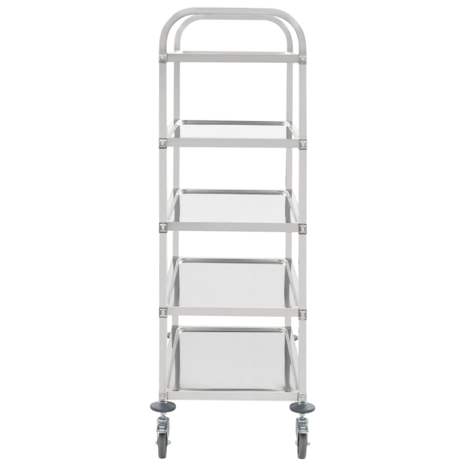 Carrito de cocina de 5 alturas 107x55x147 cm acero