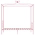 Estructura de cama con dosel metal rosa 100x200