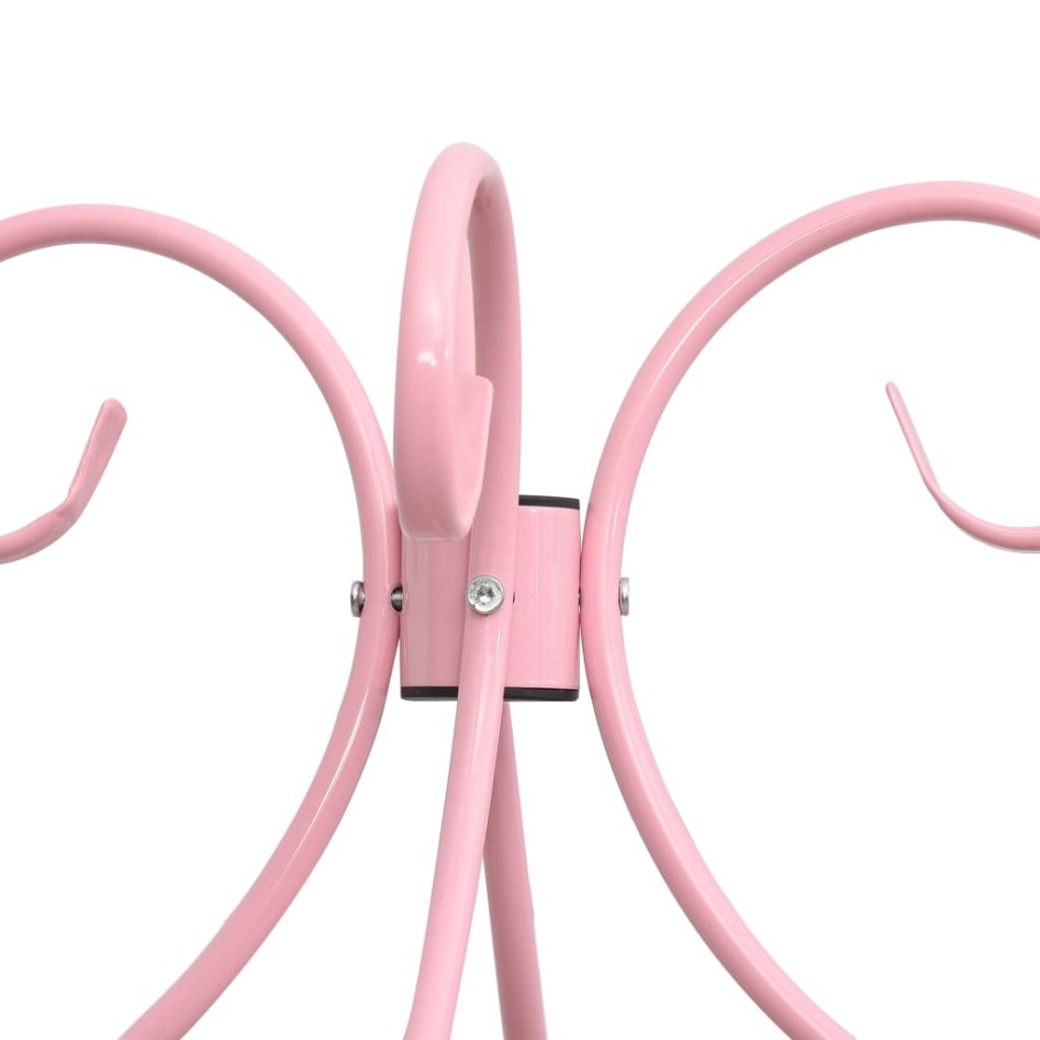 Estructura de cama con dosel metal rosa 100x200