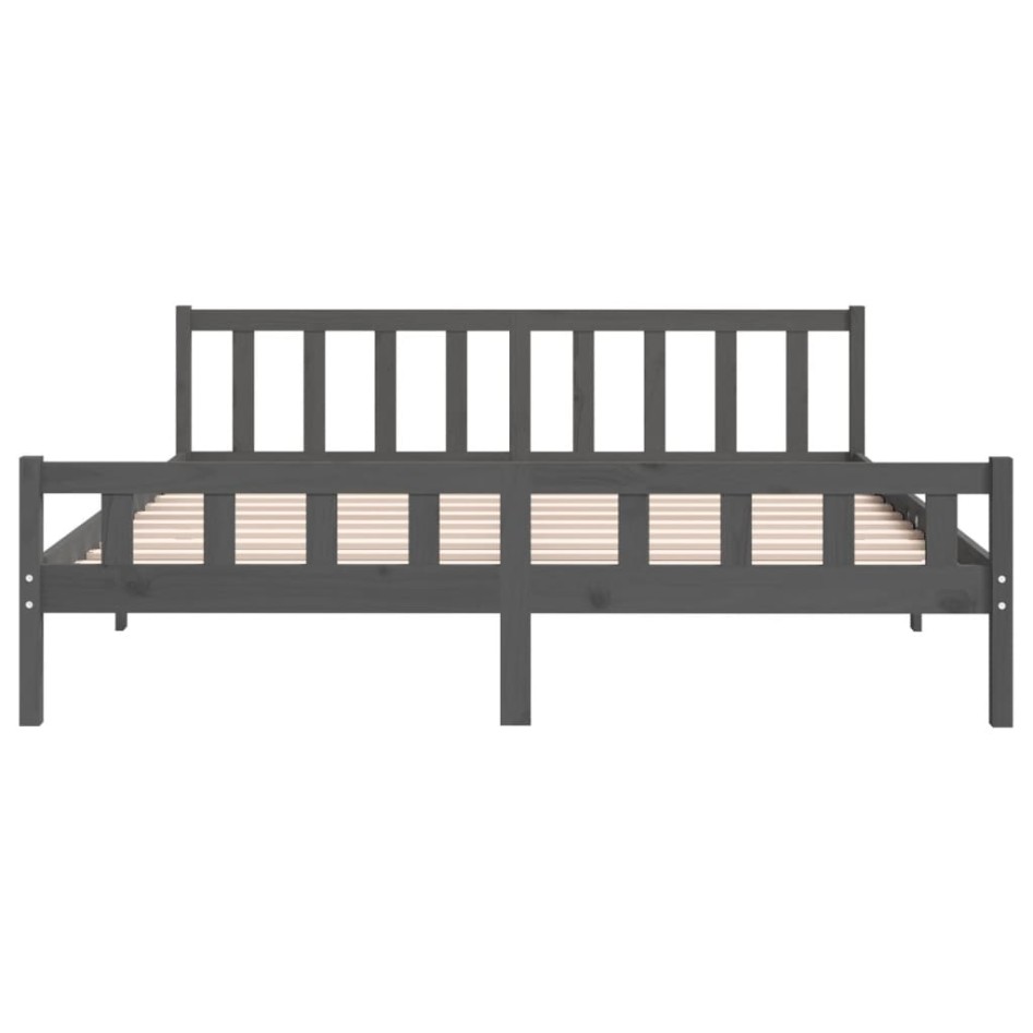 Estructura de cama madera maciza gris 200x200