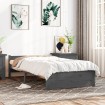 Estructura de cama individual madera maciza gris 75x190 cm