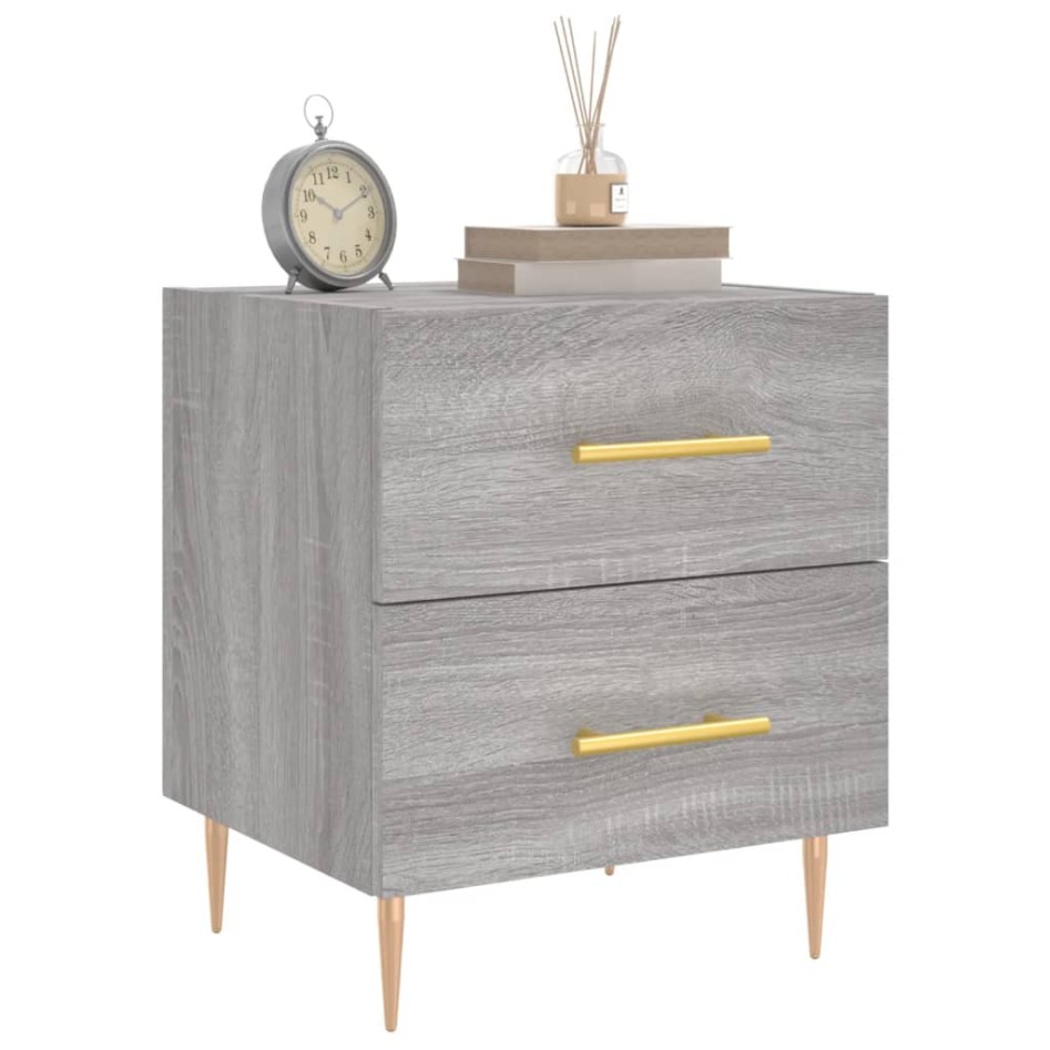 Mesitas noche 2 uds madera ingeniería gris Sonoma 40x35x47,5