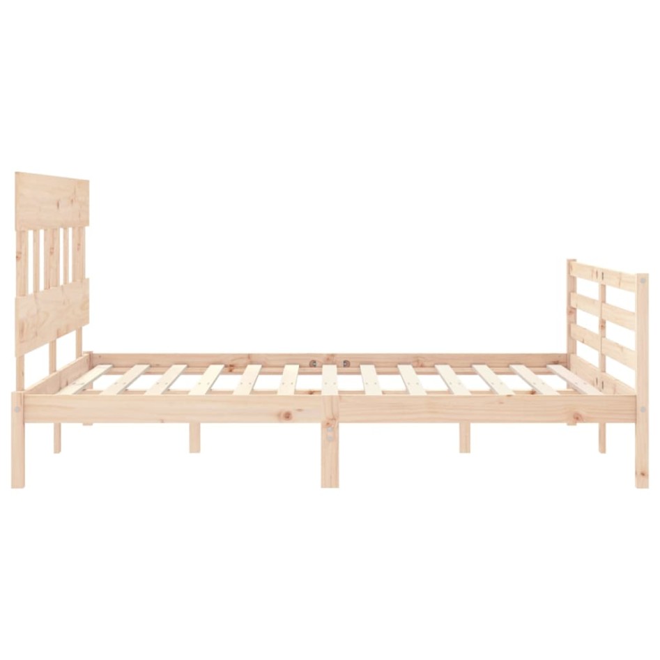 Estructura de cama con cabecero madera maciza 160x200