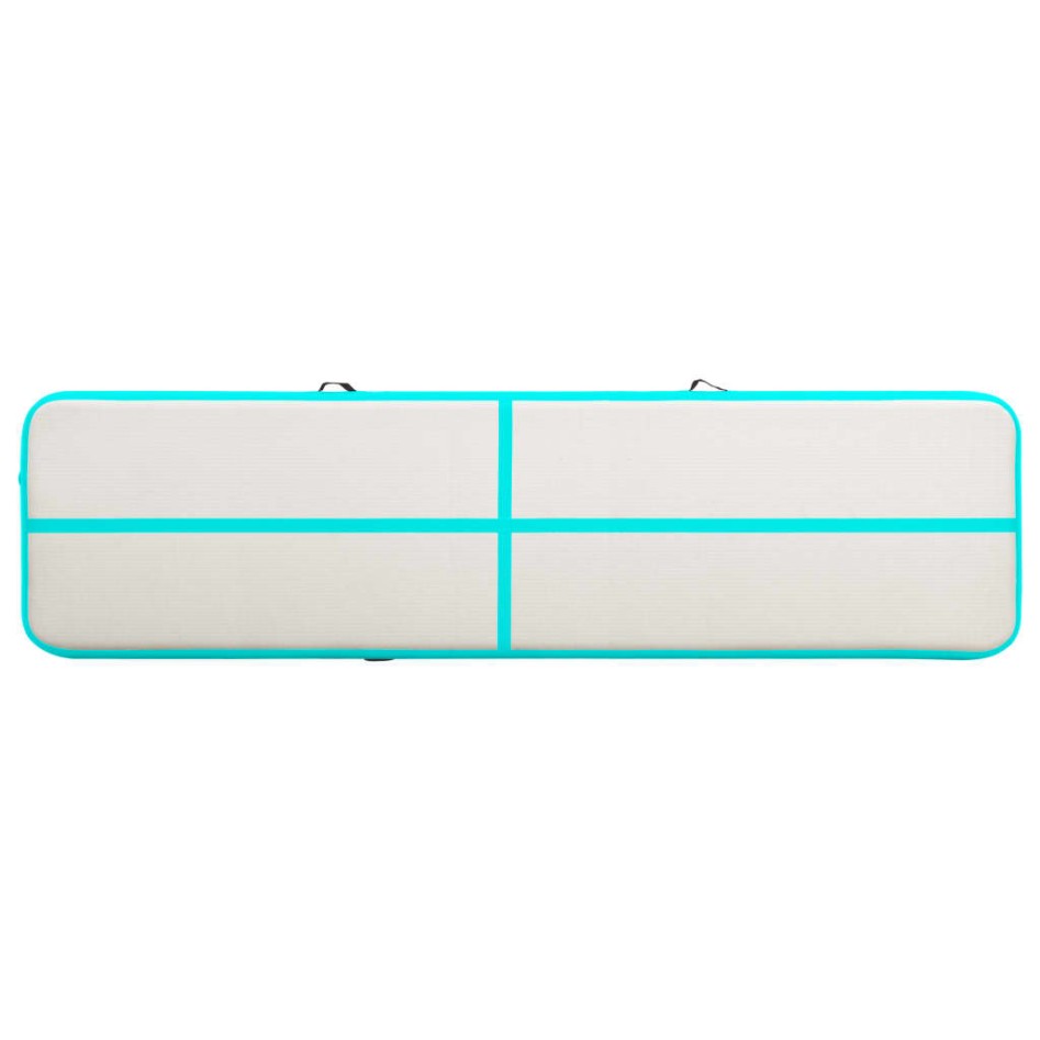 Esterilla inflable de gimnasia y bomba PVC verde 700x100x20