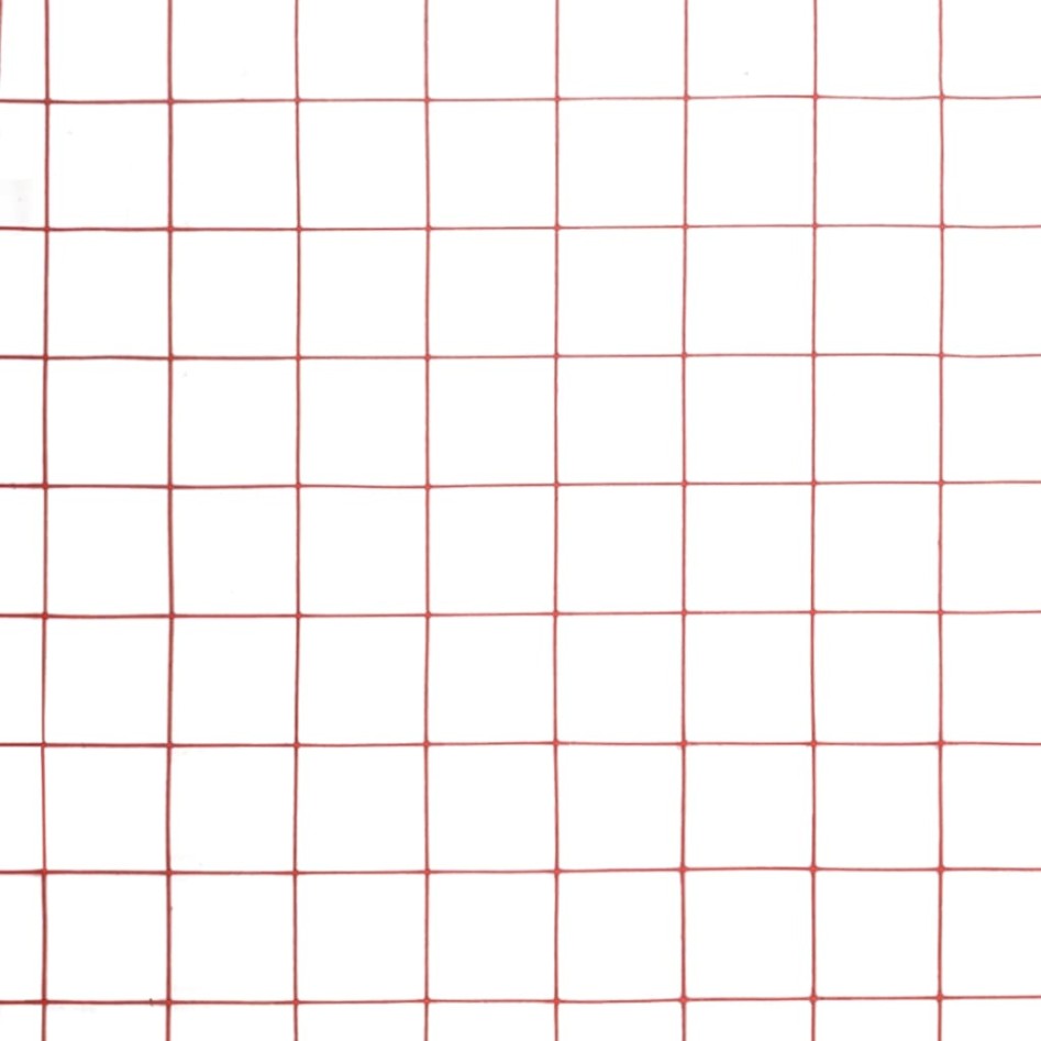 Alambrada de gallinero acero revestimiento PVC rojo 25x1,5