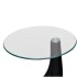Mesa de centro superficie redonda vidrio negro brillante 2