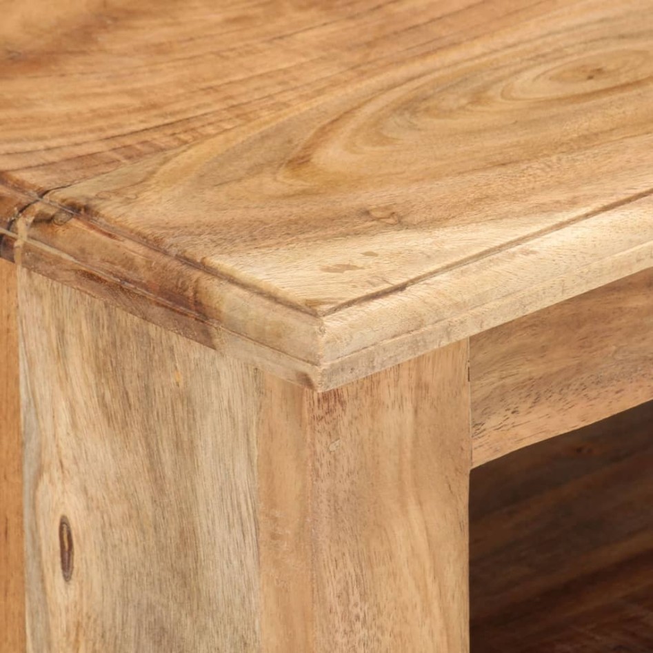 Mueble de TV madera maciza de acacia marrón 110x30x40