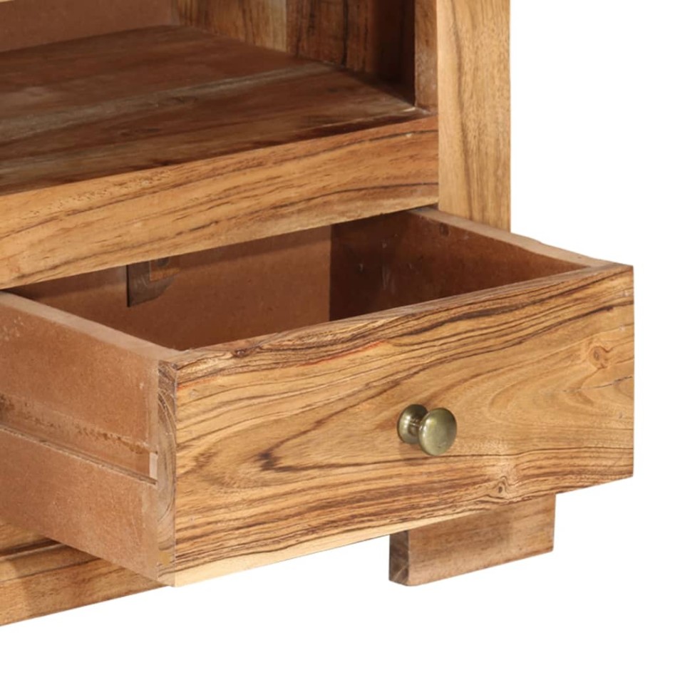 Mueble de TV madera maciza de acacia marrón 110x30x40