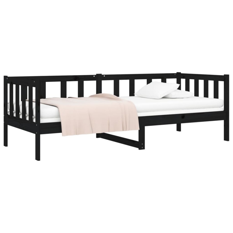 Sofá cama de madera maciza de pino negro 80x200