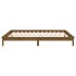 Estructura de cama con LED madera maciza marrón miel 160x200