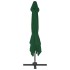 Sombrilla voladiza con poste de aluminio verde 400x300