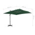 Sombrilla voladiza con poste de aluminio verde 400x300