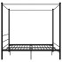 Estructura de cama con dosel metal negro 200x200