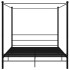 Estructura de cama con dosel metal negro 200x200