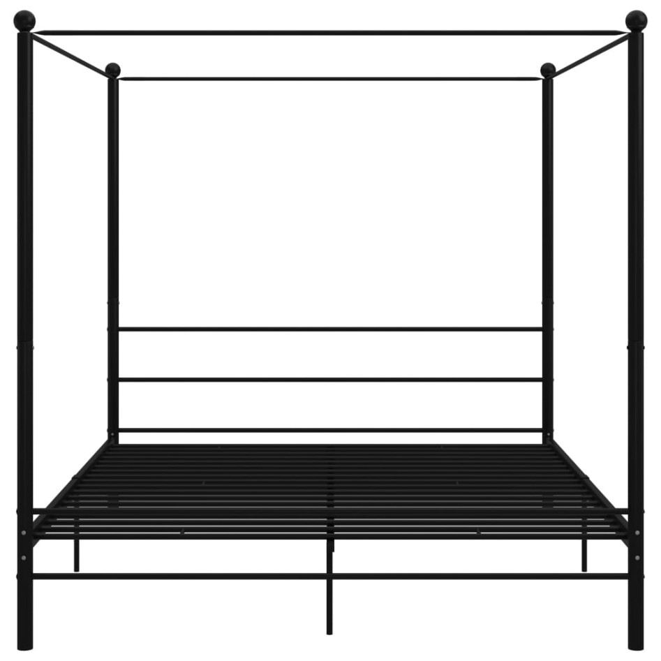 Estructura de cama con dosel metal negro 200x200