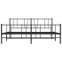 Estructura de cama cabecero y estribo metal negro 180x200