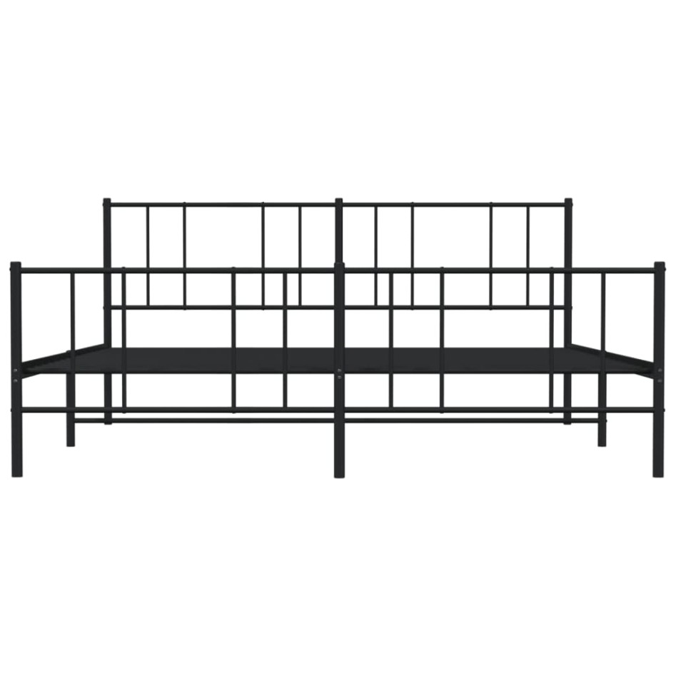 Estructura de cama cabecero y estribo metal negro 180x200