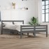 Estructura de cama madera maciza gris 120x200