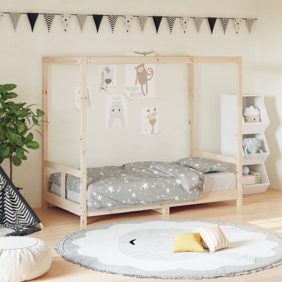 Estructura de cama para niños madera maciza de pino 80x160