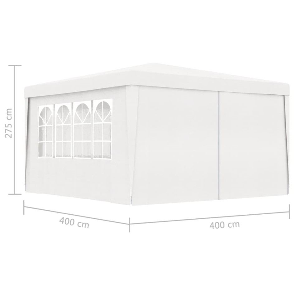 Carpa profesional para fiestas con paredes blanco 90 g/m² 4x4