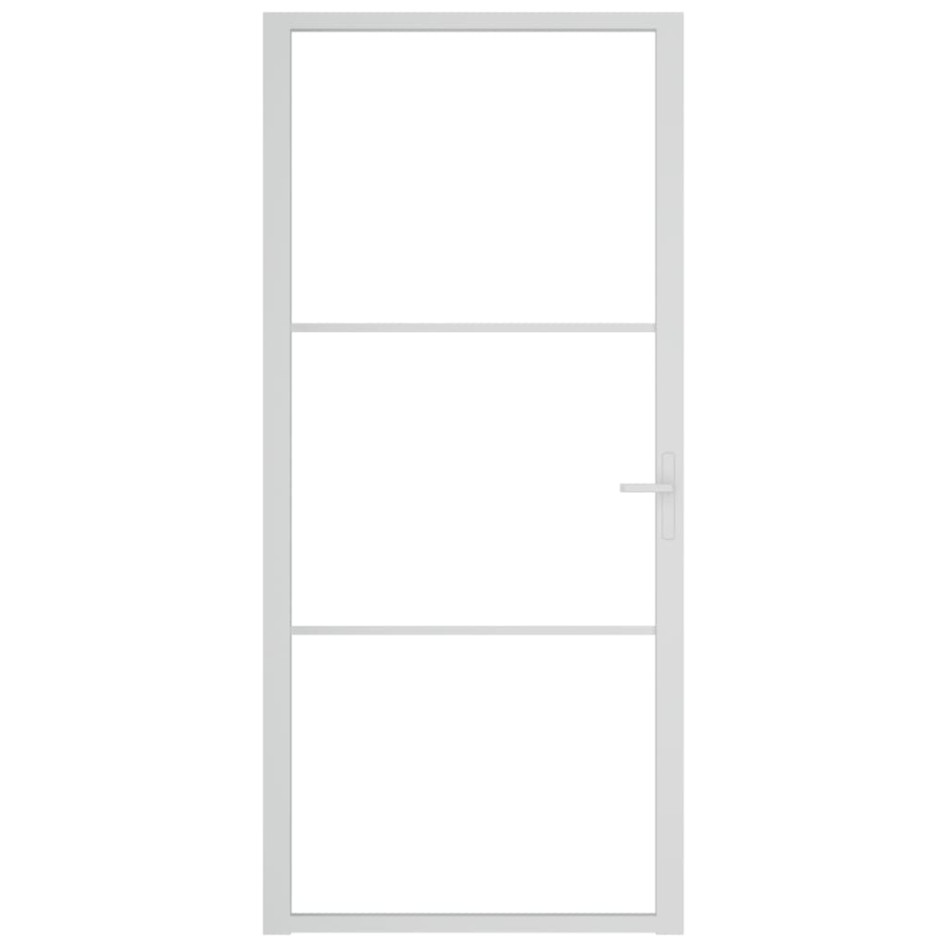 Puerta interior vidrio EGS y aluminio blanco 93x201,5