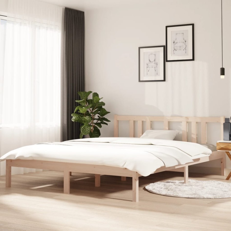 Estructura de cama madera maciza 150x200