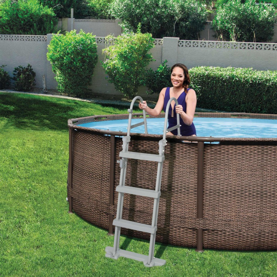 Bestway Escalera de seguridad para piscina 4 peldaños Flowclear 122