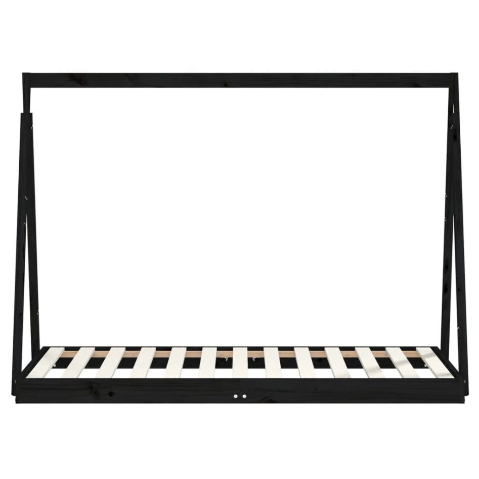 Estructura de cama para niños madera de pino negro 80x160