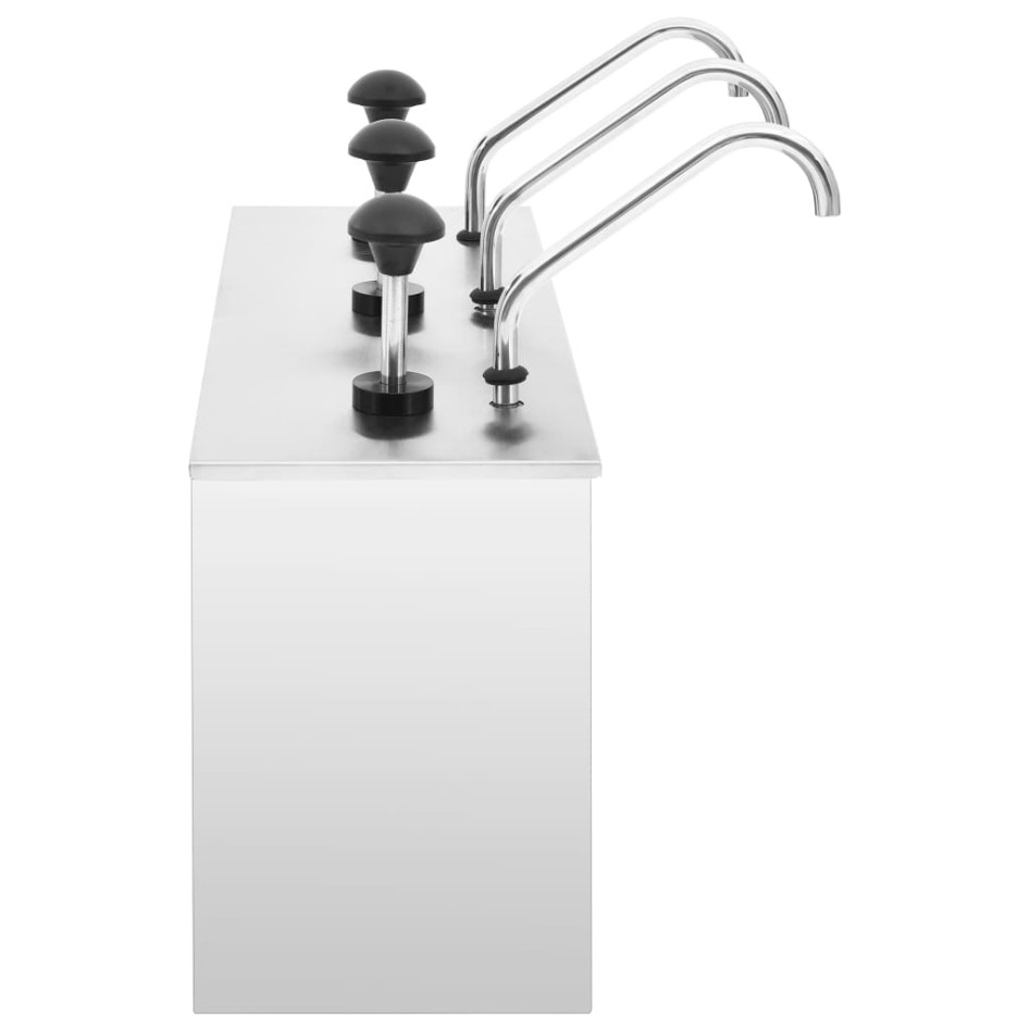 Dispensador de salsa de acero inoxidable 3 x 3,5