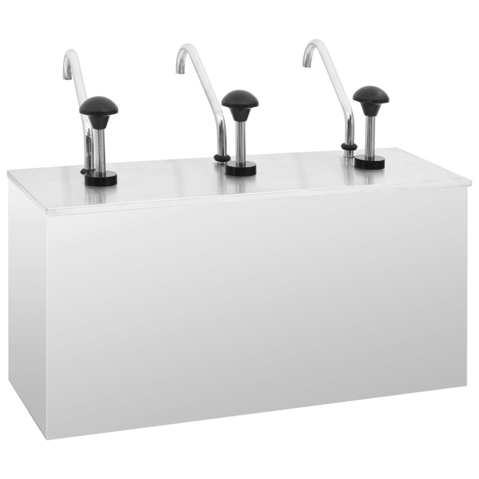 Dispensador de salsa de acero inoxidable 3 x 3,5