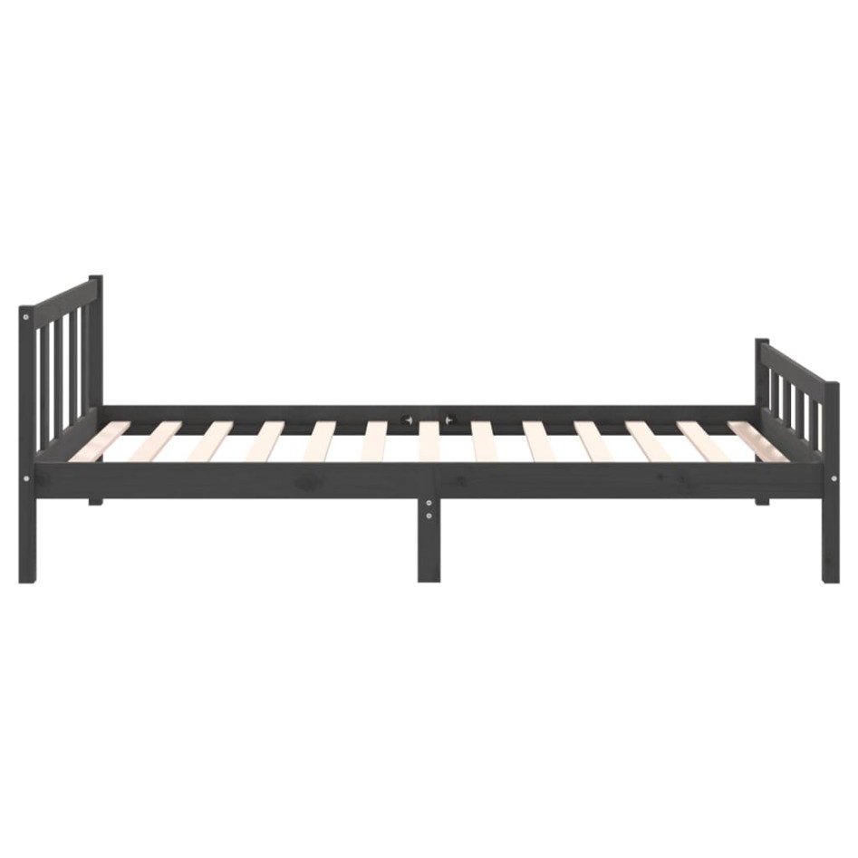 Estructura de cama madera maciza gris 100x200