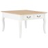 Mesa de centro de madera blanca 80x80x50