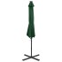 Sombrilla voladiza con poste y luces LED verde 300