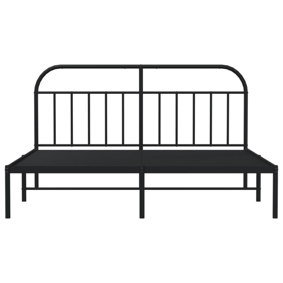 Estructura de cama con cabecero metal negro 183x213