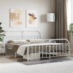 Estructura cama metal con cabecero y pie cama blanco 183x213 cm